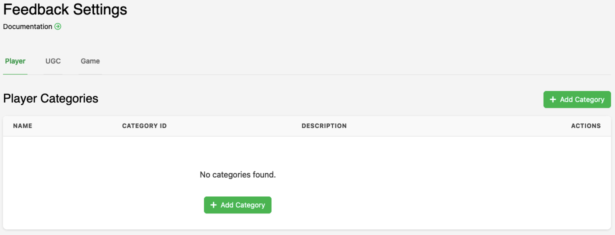 Console Feedback Settings